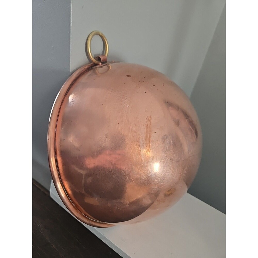 Williams Sonoma France Copper Mixing Whisking Bowl Round Bottom Ring 11" Large